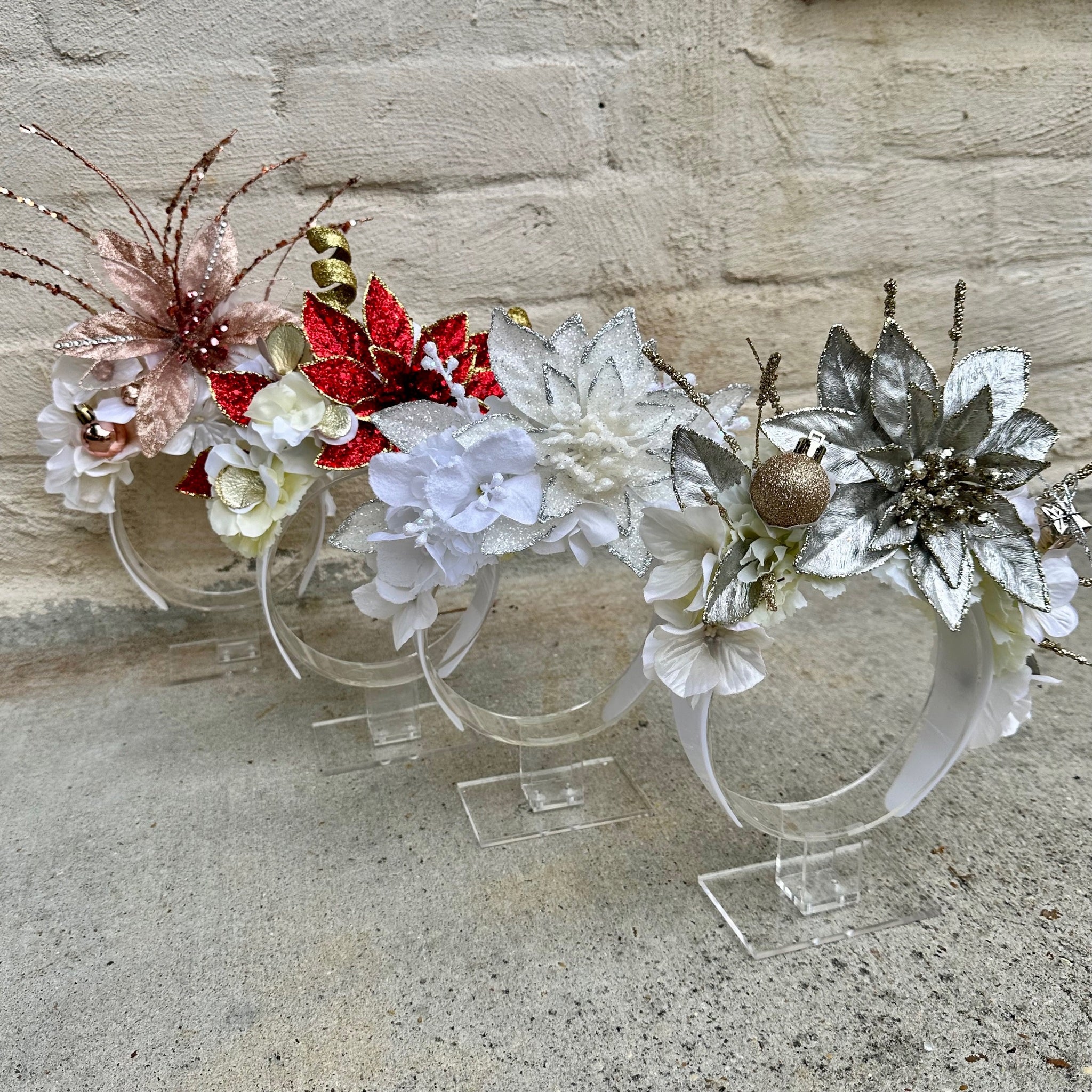 Blush Glam Poinsettia Headpiece – Designs by KB