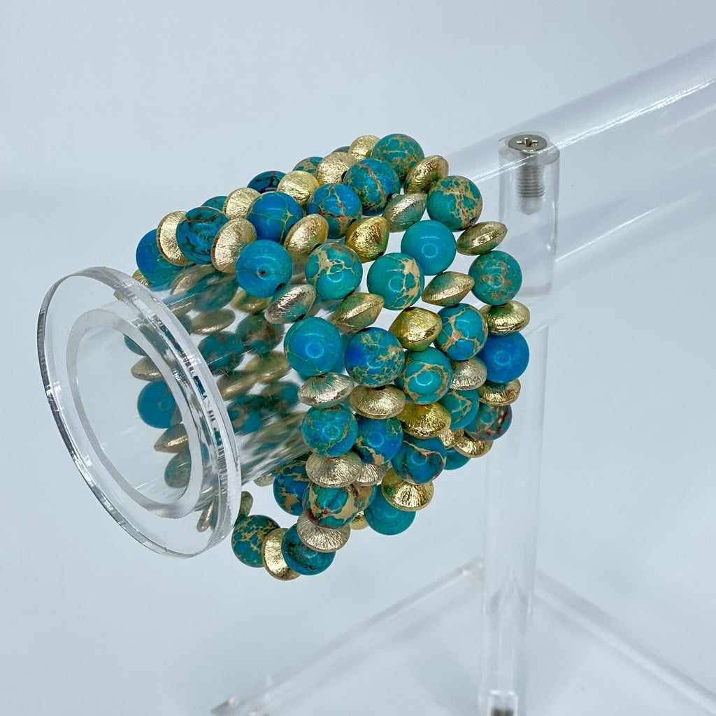 Bora Bora Gold Saucers Bracelet - Designs by KB