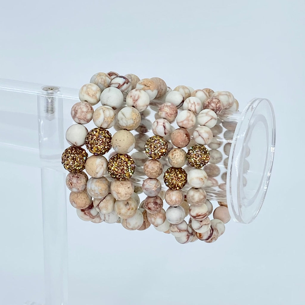 Cinnamon Latte Round Bracelet - Designs by KB