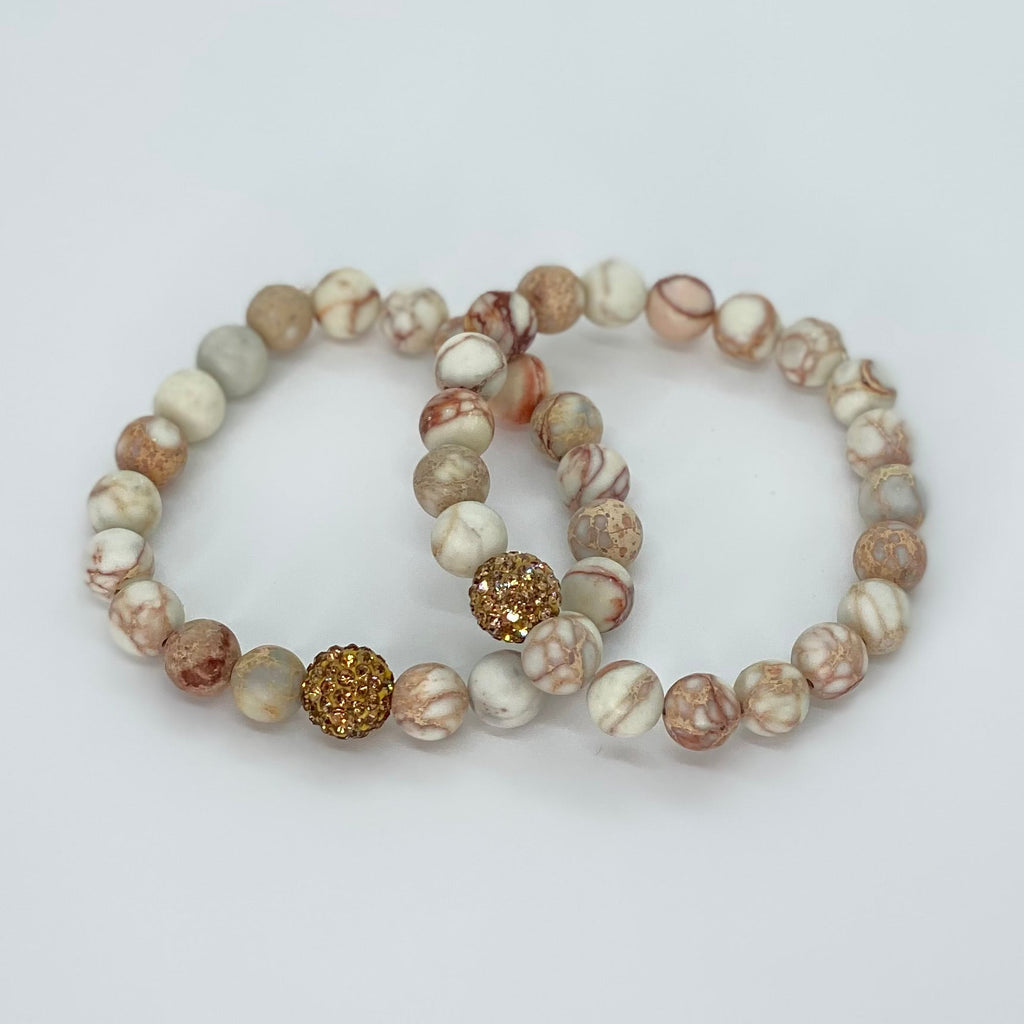 Cinnamon Latte Round Bracelet - Designs by KB