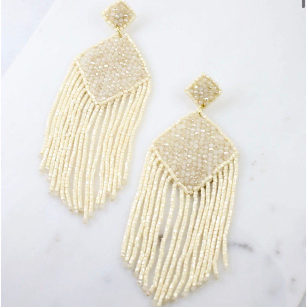 Ezra Beaded Fringe Earrings - Designs by KB